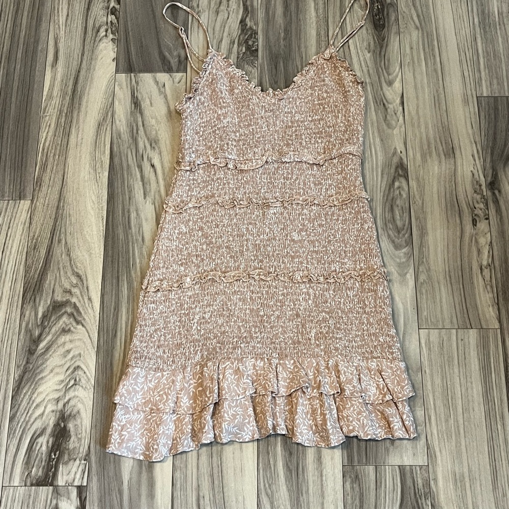 Olivaceous Blush Ruffle Mini Dress - Picture 2 of 8